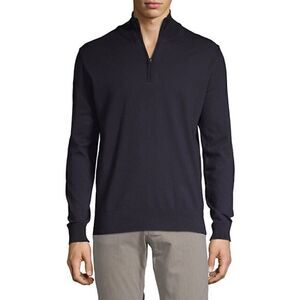5/$15 SALE FRENCH CONNECTION Quarter Zip Utility Blue Sweater Large